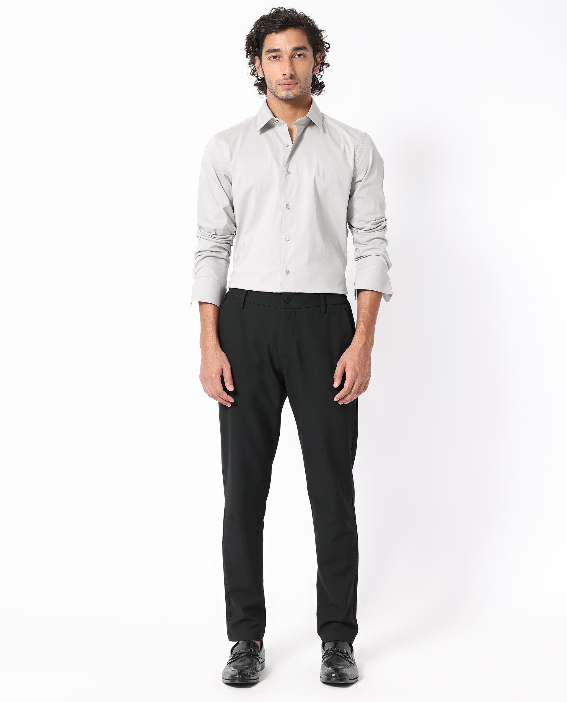 Slim fit shirt COLOUR light grey - RESERVED - 8275H-09X